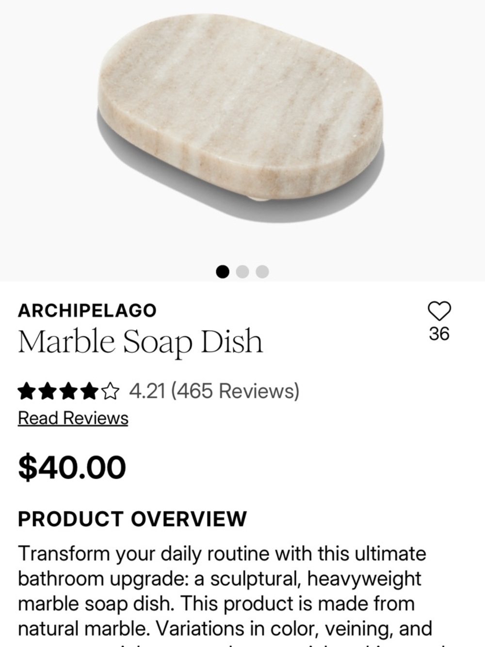 Archipelago Beige Marble Soap Dish